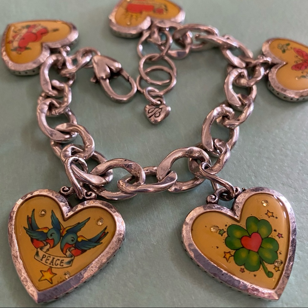 BRIGHTON NWOT Reversible Heart Peace Love Bracelet